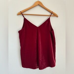Express Elegant Burgundy Velvet Cami Top